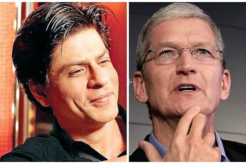 SRK and Tim Cook | File Photo