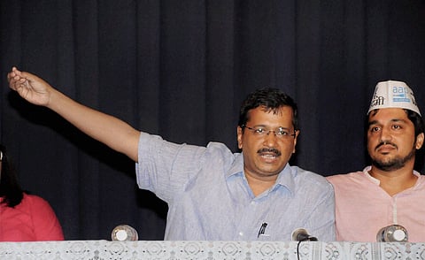 Delhi Chief Minister Arvind Kejriwal addressing AAP volunteers in Panaji, Goa on Monday. | PTI