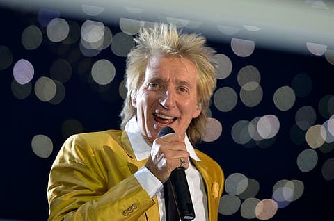 Singer Rod Stewart performing in the Esprit Arena in Duesseldorf, western Germany. (AP)