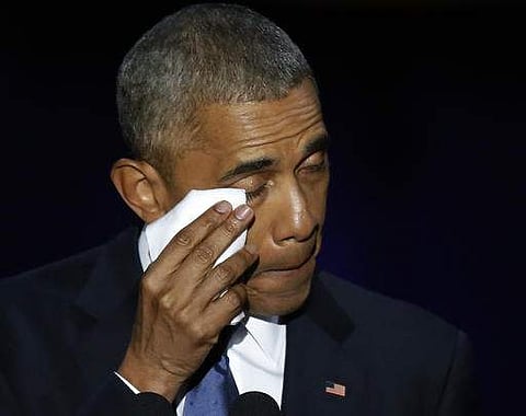 Two-time President of the US, Barack H. Obama, began his last speech to the nation by addressing the nearly 20000 people  gathered at McCormick Place, Chicago by saying, 'Tonight it’s my turn to say thanks.' (Photo | AP)