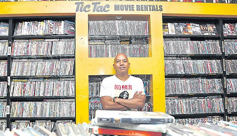 Prakash Kumar, owner of Tic Tac Movie Rentals, at his shop | romani agarwal