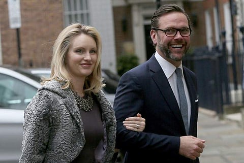 James Murdoch, the son of media mogul Rupert Murdoch, and his wife Kathryn Hufschmid. (Photo | Reuters)