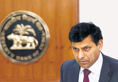 Dr Raghuram Rajan at a press conference while he was the RBI Governor