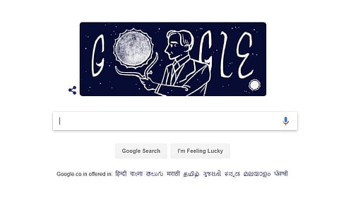 Google doodle honouring Subrahmanyan Chandrasekhar. (Screengrab)