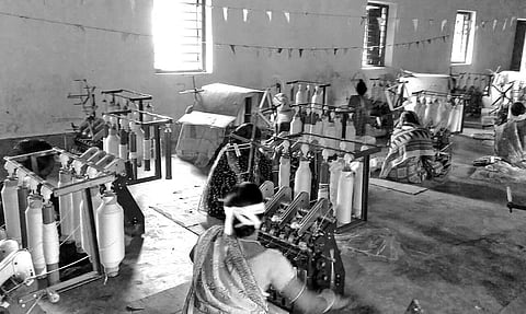 Women weavers working at Gandhi Udyog Mandir in Balikuda | Express