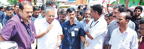 Chief Minister Pinarayi Vijayan arriving at St John’s Attamangalam church in Kumarakom to inaugurate the Responsible Tourism Mission of the state government | Express