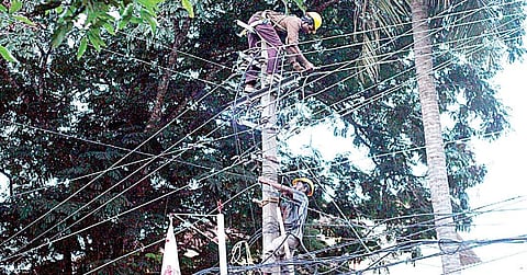 Work in progress on an electric post in Thiruvananthapuram | Kaviyoor Santhosh