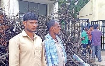 Anjaneya’s brother Dharvaiah at the hospital in Bengaluru on sunday