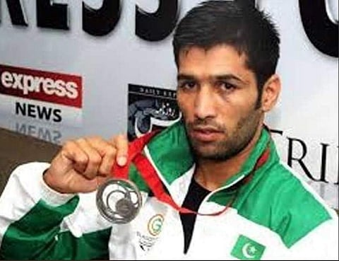 World Boxing Council  silver flyweight champion Muhammad Waseem of Pakistan (Twitter/Syed Saif Ullah)