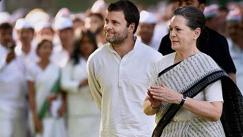 Congress Party president Sonia Gandhi, vice-president Rahul Gandhi. (File Photo  | PTI)