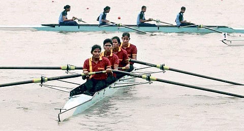 Odisha rowers practising at Water Sports Centre, Jagatpur | Express