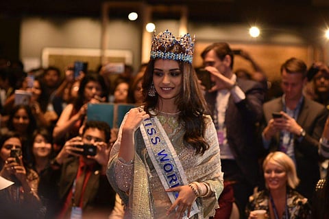 Miss World 2017, Manushi Chhillar spoke about her views on 'Women at Work' at GES today. (Photo: EPS/R.Satish babu)