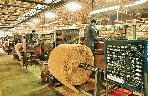 A coir mat factory in Kerala