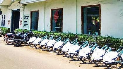 The bicycles kept outside the Pepper House venue in Fort Kochi. (File photo)