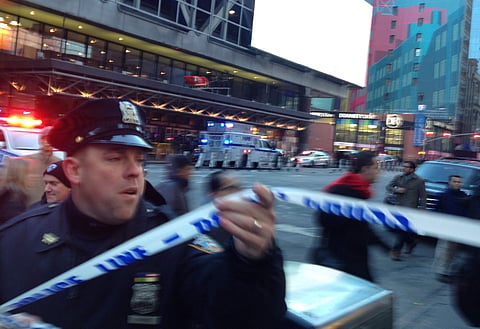 Police respond to a report of an explosion near Times Square on Monday, Dec. 11, 2017, in New York. | AP