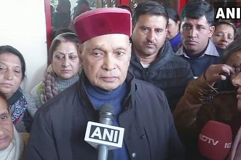 BJP's chief ministerial face in the Himachal Pradesh polls Prem Kumar Dhumal. (Photo | ANI)