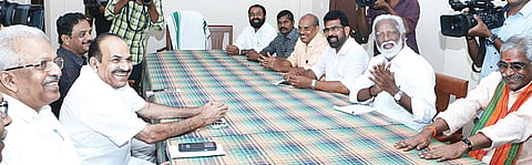 A file image of leaders of the CPM and BJP during  peace talks in Kannur.| Express Photo Service