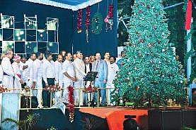 Chief Minister N Chandrababu Naidu taking part in Christmas celebrations  at Lutheran English Medium School in Guntur on Saturday | Express