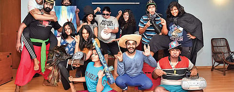 The cast and crew during the rehearsals of Happy Potter and the Egg of Destiny Ashwin Prasath