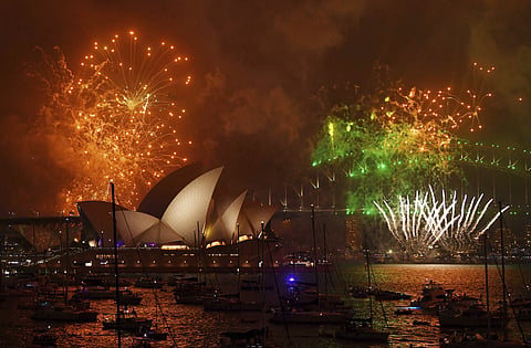 Fireworks explode over Sydney Harbour during New Year's Eve celebrations in  Australia.(Photo | AP)