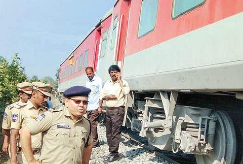A file photo of Nizambad-Tirupati-Rayalaseema Super Fast Express compartment derailed before Sirnnapally railway station in Nizamabad district | Express