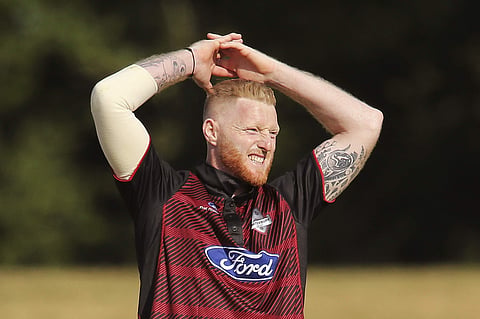 Ben Stokes reacts after bowling for provincial cricket team Canterbury in Rangiora, New Zealand, Sunday, Dec. 3, 2017. | AP