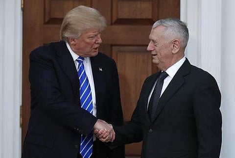 US President Donald Trump with Defence Secretary James Mattis. (File Photo | AP)
