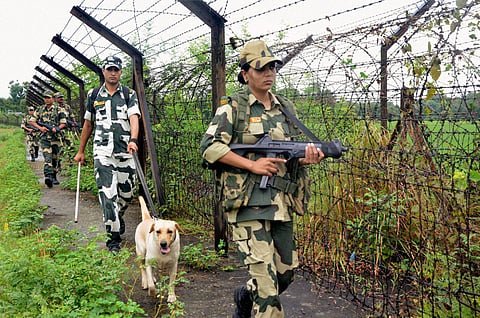 Border Security Force personnel keep vigil along the India-Bangladesh border. (File | PTI)