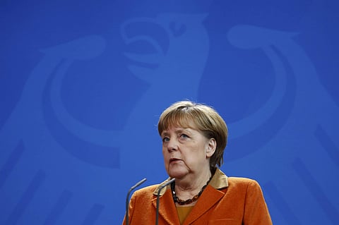 German Chancellor Angela Merkel addresses the media at the Chancellery in Berlin, Germany (File Photo | Reuters)
