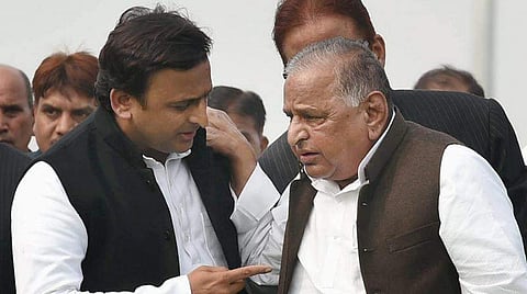 Uttar Pradesh Chief Minister Akhilesh Yadav and Mulayam Singh Yadav | PTI