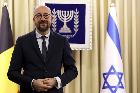 Belgian Premier Charles Michel is seen prior to his meeting with Israeli President Reuven Rivlin at the presidential compound in Jerusalem on Feb. 6, 2017. (Photo | AP)
