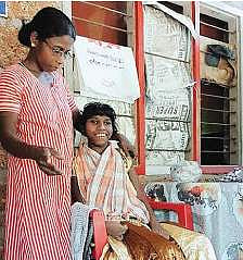 Sujitha with her mother Amalu at her home | Express Photo Service