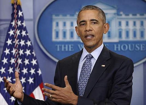 Former US President Barack Obama speaks during his final presidential news conference in the briefing room of the White House. (File Photo | AP)