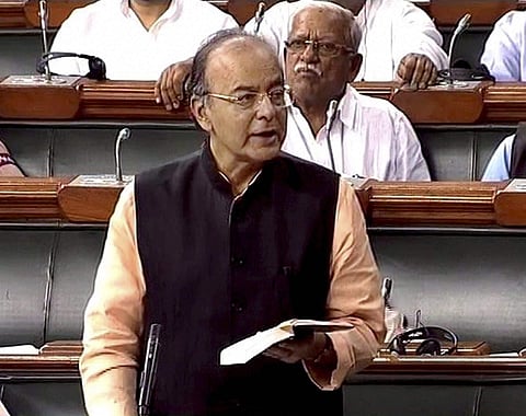 Finance Minister Arun Jaitley speaks in the Lok Sabha. | File Photo