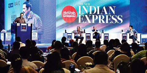 Former Union minister Dr Anbumani Ramadoss speaking at the Conclave, as (from L) noted Nephrologist Dr Georgi Abraham, Director CMC at Vellore Dr Sunil Thomas Chandy and Meenakshi Mission Hospital Chairman Dr S Gurushankar look on | p jawahar