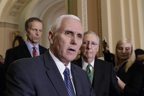 Vice President Mike Pence joins the Senate GOP leadership, as Republicans introduce their plan to repeal and replace the Affordable Care Act. (Photo | AP)