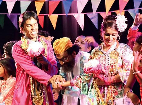 National award winning actress Surabhi Lakshmi in the play ‘Bombay Tailors.’