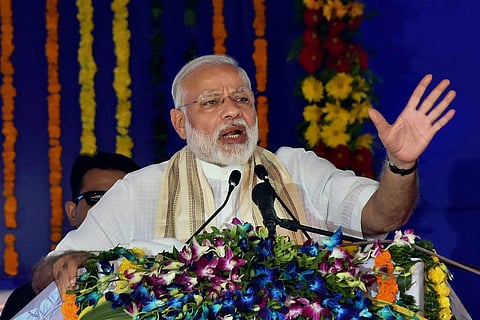 Prime Minister Narendra Modi at the dedication ceremony of Kiran Multi-Super Speciality Hospital Research Center in Surat on Monday. | PTI