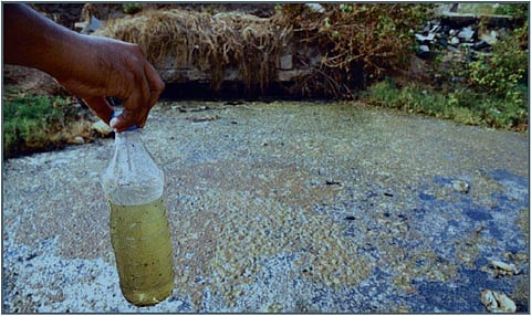 A bottle filled with pharma waste | R Sathish Babu