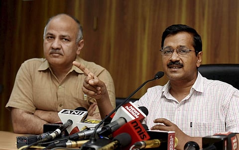 Delhi Chief Minister Arvind Kejriwal addressing a press conference in New Delhi. (File | PTI)
