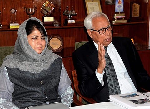Jammu and Kashmir Governor N N Vohra and state Chief Minister Mehbooba Mufti. (File | PTI)