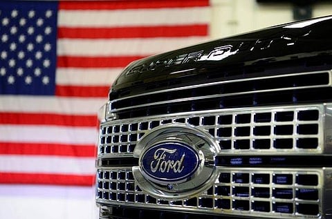 A newly remodeled Ford F250 Super Duty truck is displayed at the new Louisville Ford truck plant in Louisville, Kentucky, U.S. on September 30, 2016. (Reuters)