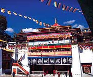 The Tawang monastery decorated for the Dalai Lama’s arrival.