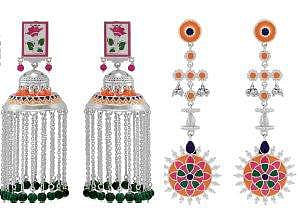 Assorted kalamkari jewellery.