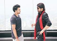 On the sets of The Villain with actor Srikanth