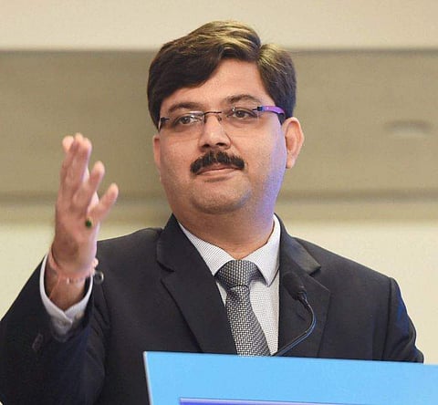 Rakesh Jain CEO Reliance General Insurance speaks during a press conference in Mumbai on Monday. | PTI