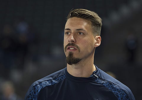 In this March 31, 2017 file photo Sandro Wagner arrives on the pitch before the kickoff of a German Bundesliga soccer match between Hertha BSC vs. 1899 Hoffenheim in the Olymipa Stadium in Berlin, Germany. | AP