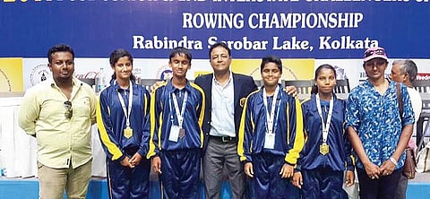 B Jyothika (second from right), with the victorious TN team in Kolkata