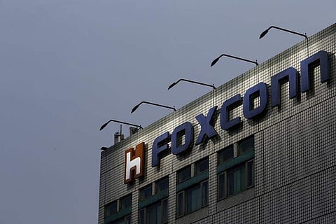 Logo of Foxconn seen on top of the company's headquarters in New Taipei City, Taiwan.(File  | Reuters)