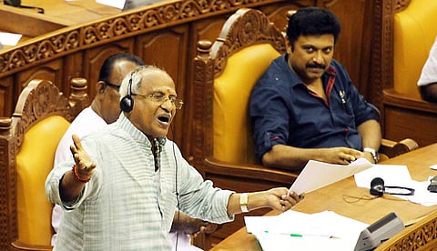 MLA O Rajagopal in the Assembly.
